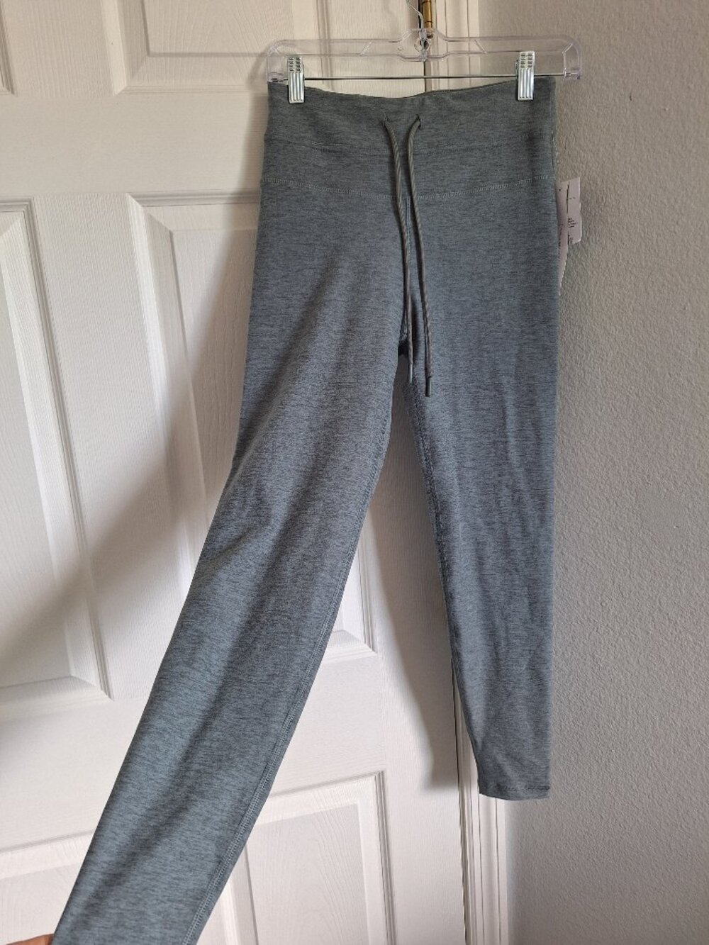 Athletic Works ButterCore High-Waisted Gray Heather Leggings with Drawstring NWT